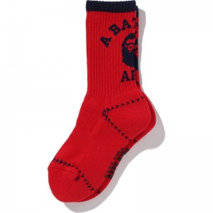 Kids' Bape College Baseball Socks Socks Red USA | BK1642162