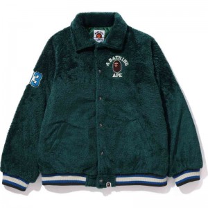 Kids' Bape College Boa Varsity Jacket Jackets Green USA | RB8222122