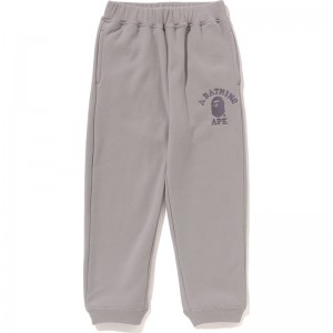 Kids' Bape College Embroidery Sweat Pants Relaxed Fit Pants Grey USA | KW5444844