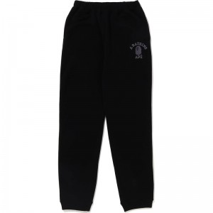 Kids' Bape College Embroidery Sweat Pants Relaxed Fit Pants Black USA | YZ0939899