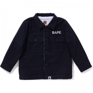 Kids' Bape College Patch Jacket Jackets Navy USA | XW2725775