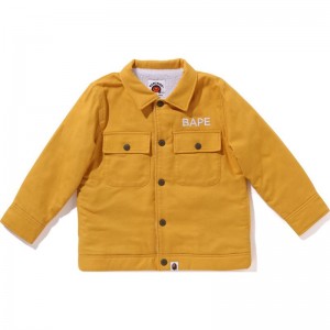 Kids' Bape College Patch Jacket Jackets Yellow USA | RC2836486