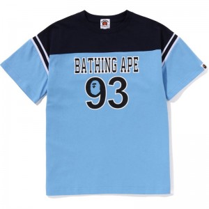 Kids' Bape Football Loose Fit Tee Cut And Sewn Blue USA | LF2597857