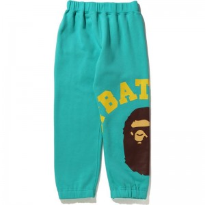 Kids' Bape Giant College Sweat Pants Pants Green USA | YR1277127