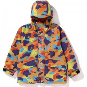 Kids' Bape Grid Camo Snowboard Jacket Jackets Purple USA | AD8021601