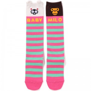 Kids' Bape Hoop Baby Milo Animal Ear Socks Socks Pink USA | SQ5688068