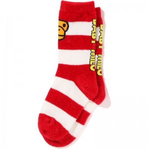 Kids' Bape Hoop Baby Milo Face Socks Socks Red USA | SH0270520