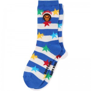 Kids' Bape Hoop Baby Milo Sta Socks Socks Blue USA | YH7330130