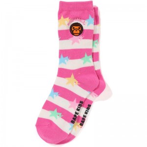 Kids' Bape Hoop Baby Milo Sta Socks Socks Pink USA | IA1553153