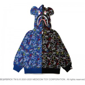 Kids' Bape Medicom Toy Camo Be@r Shark Half Zip Hoodie Hoodie Multicolor USA | UC5927897