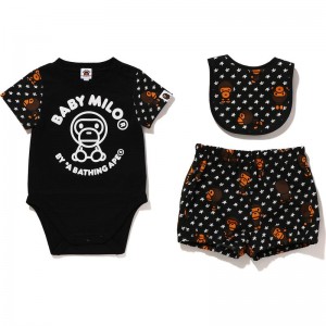 Kids' Bape Milo Pose Sta Baby Milo 3piece Set Gift Set Black USA | YN0547157