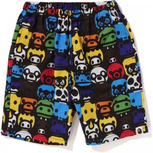 Kids' Bape Milo Safari Block Beach Shorts Shorts Multicolor USA | SL5110410