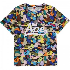 Kids' Bape Multi Camo Mesh Tee Cut And Sewn Multicolor USA | FZ0585055