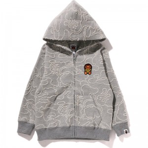 Kids' Bape Neon Camo Jacquard Baby Milo Zip Hoodie Hoodie Grey USA | RL1329939