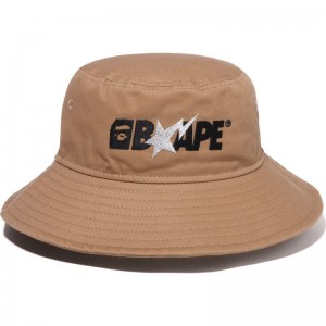 Kids' Bape New Era Bucket Hat Caps Beige USA | WP2453143