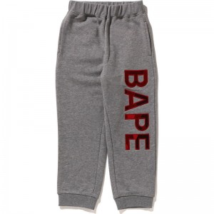 Kids' Bape Patch Sweat Pants Pants Grey USA | NB7749879