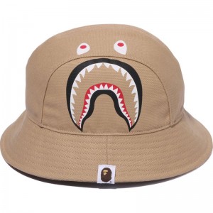 Kids' Bape Shark Hat Caps Beige USA | WU3921991