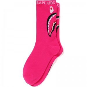 Kids' Bape Shark Socks Socks Pink USA | YL4236426