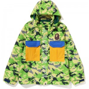 Kids' Bape Woodland Camo 4way Hoodie Jacket Hoodie Green USA | HH1361231