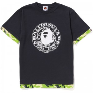 Kids' Bape Woodland Camo Layered Tee Cut And Sewn Grey USA | HC8508858