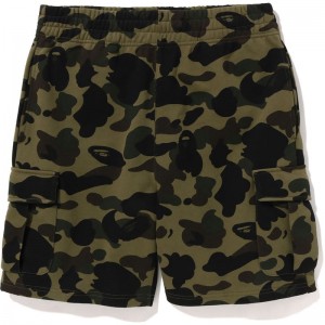 Men Bape 1st Camo 6 Pocket Sweat Shorts Shorts Green USA | VQ2489049