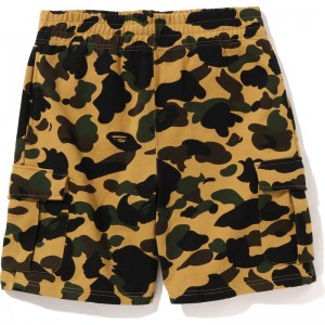 Men Bape 1st Camo 6 Pocket Sweat Shorts Shorts Yellow USA | QR5690060