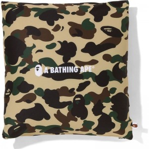 Men Bape 1st Camo A Bathing Ape Square Fluffy Beads Cushion Home Green USA | LO6959699