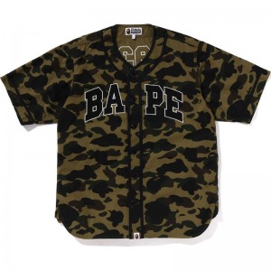 Men Bape 1st Camo Baseball Shirt Shirts Green USA | OX3204324