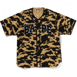 Men Bape 1st Camo Baseball Shirt Shirts Yellow USA | LB3244724