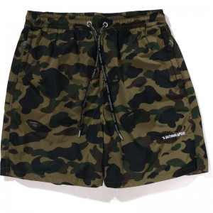 Men Bape 1st Camo Beach Shorts Shorts Green USA | OB0970190