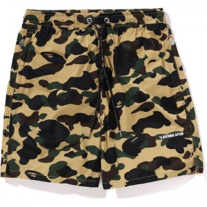 Men Bape 1st Camo Beach Shorts Shorts Yellow USA | CF1665665