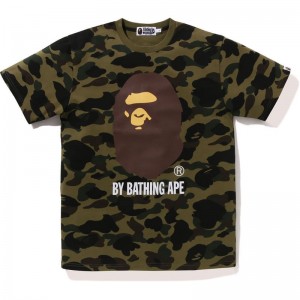 Men Bape 1st Camo By Bathing Ape Tee Cut And Sewn Green USA | OW7182212