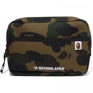 Men Bape 1st Camo Cordura Multi Pouch Bags Green USA | QM8976696