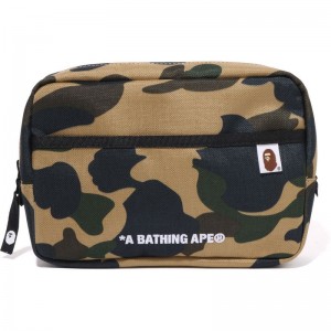 Men Bape 1st Camo Cordura Multi Pouch Bags Yellow USA | DL9547857