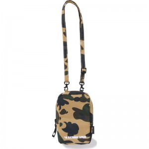 Men Bape 1st Camo Cordura Phone Shoulder Bag Bags Yellow USA | LB6162312