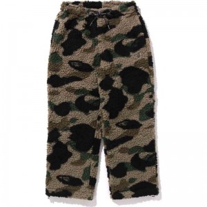 Men Bape 1st Camo Metal Ape Head One Point Fleece Pants Pants Green USA | RI5487447