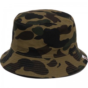 Men Bape 1st Camo One Point Reversible Hat Caps Green USA | HM3892082