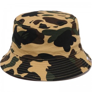 Men Bape 1st Camo One Point Reversible Hat Caps Yellow USA | VY5048308