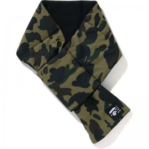 Men Bape 1st Camo Pocket Fleece Scarf Accessories Green USA | EW9556156