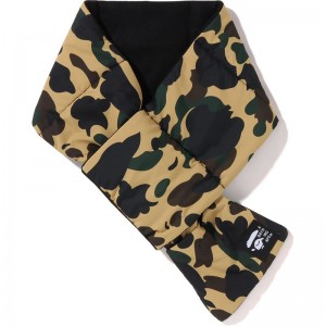 Men Bape 1st Camo Pocket Fleece Scarf Accessories Yellow USA | MV4051501