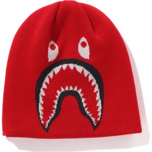 Men Bape 2nd Shark Knit Cap Caps Red USA | AI1100110