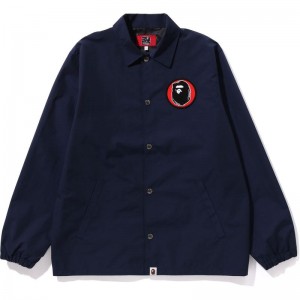 Men Bape 30th Anniv. Senjya Fuda Coach Jacket Jackets Navy USA | OP8605465