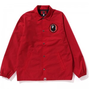 Men Bape 30th Anniv. Senjya Fuda Coach Jacket Jackets Red USA | RT7538258