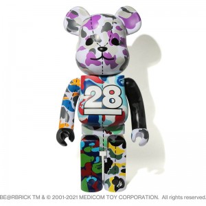 Men Bape A Bathing Ape 28th Anniversary Be@rbrick 1000% Figure Gray USA | AM5598658