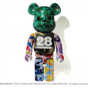 Men Bape A Bathing Ape 28th Anniversary Be@rbrick 1000% Figure Green USA | KS9037207