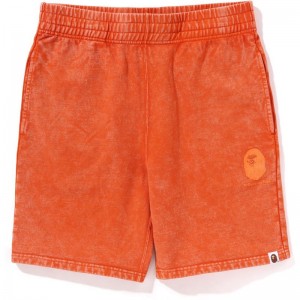 Men Bape A Bathing Ape Overdye Sweat Shorts Shorts Orange USA | BW3059809