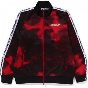 Men Bape A Bathing Ape Tie Dye Track Jacket Sweatshirts Red USA | LD8787477