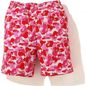 Men Bape Abc Camo Beach Shorts Shorts Pink USA | RK6273823