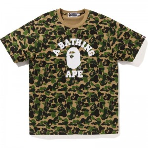 Men Bape Abc Camo College Tee Cut And Sewn Green USA | CN7374634