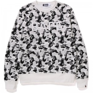 Men Bape Abc Camo Crystal Stone Crewneck Sweatshirts Grey USA | AN0148318